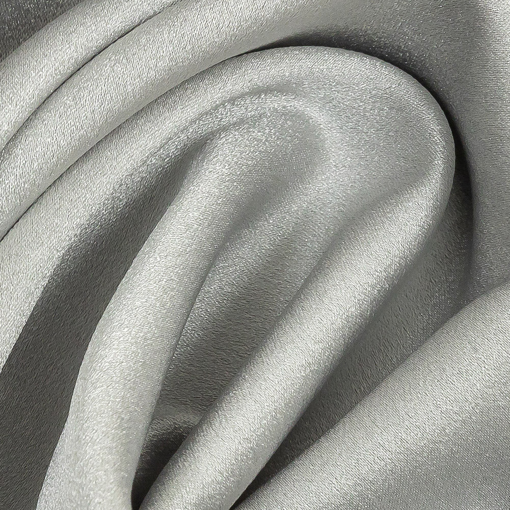 Lux Polyester Crepe Back Satin - Gray - Isla Collection - Detail