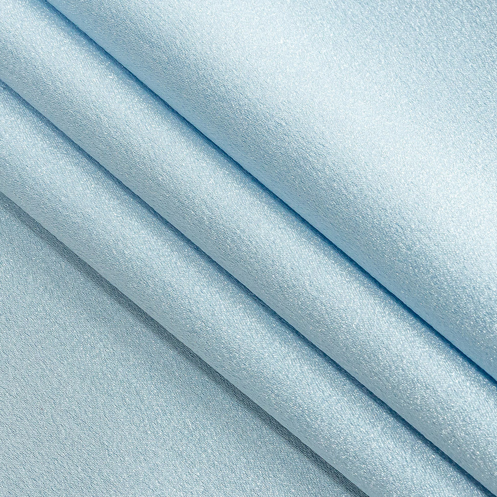 Lux Polyester Crepe Back Satin - Sky Blue - Isla Collection - Folded
