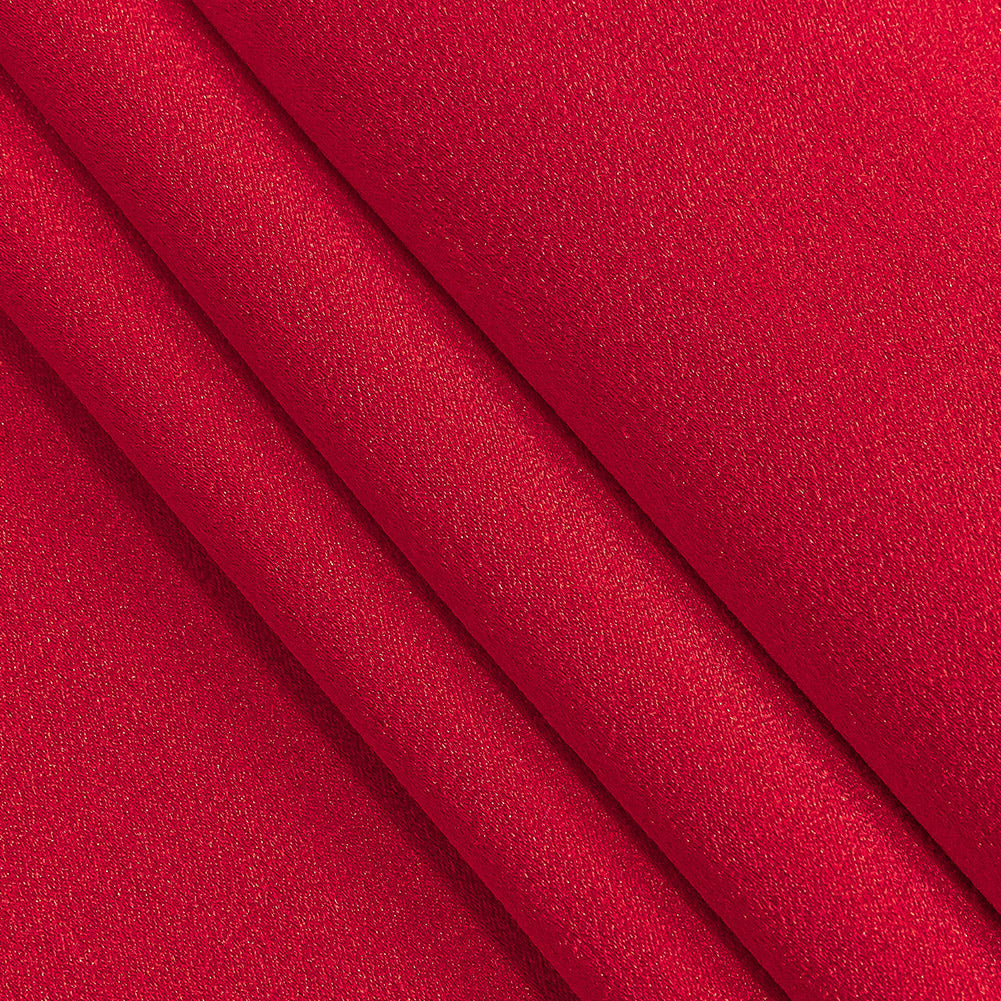 Lux Polyester Crepe Back Satin - Red - Isla Collection - Folded