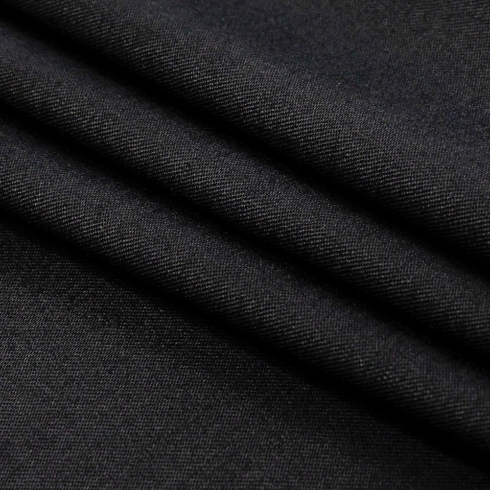 Super 120 Monostretch Wool Suiting - Black - Folded