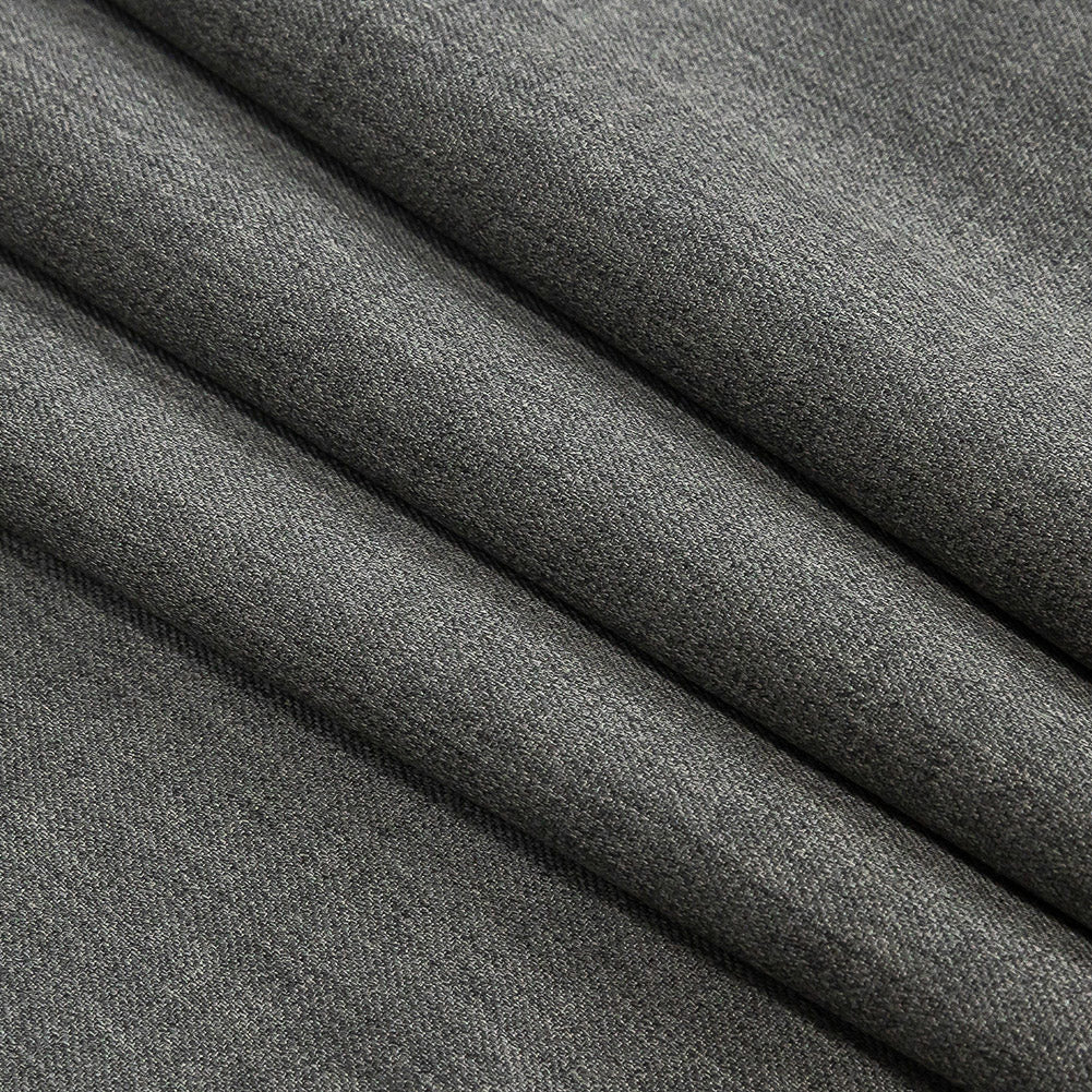 Super 120 Light Heathered Gray Gabardine Wool Suiting - Folded