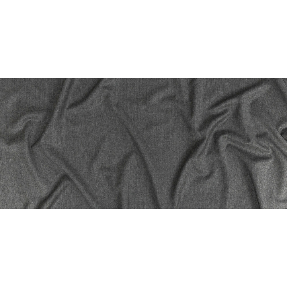 Super 120 Light Heathered Gray Gabardine Wool Suiting - Full
