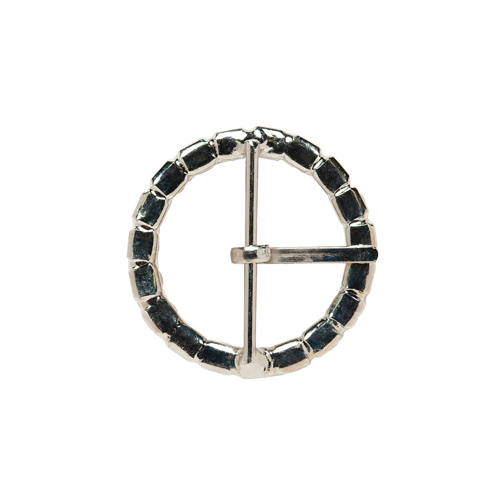 Swarovski Crystal and Silver Circular Rhinestone Buckle - 2" Folded