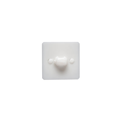 White Circle in a Square 2-Piece Dimensional Shank Back Button - 18L/11.5mm Folded