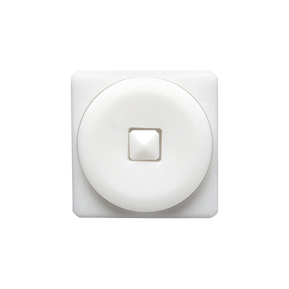 White Circle in a Square 2-Piece Dimensional Shank Back Button - 30L/19mm