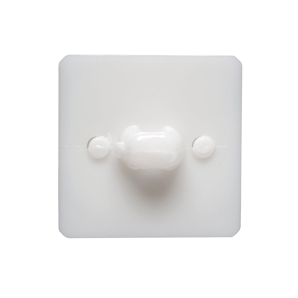 White Circle in a Square 2-Piece Dimensional Shank Back Button - 38L/24mm Folded