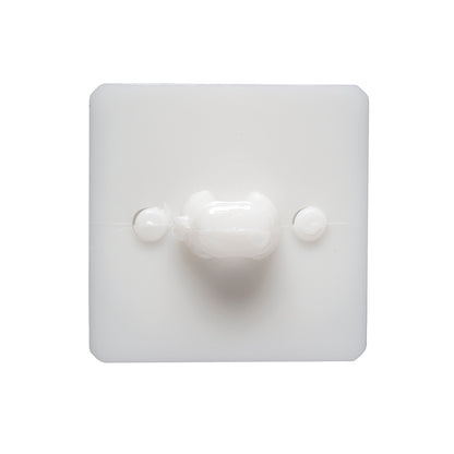 White Circle in a Square 2-Piece Dimensional Shank Back Button - 38L/24mm Folded
