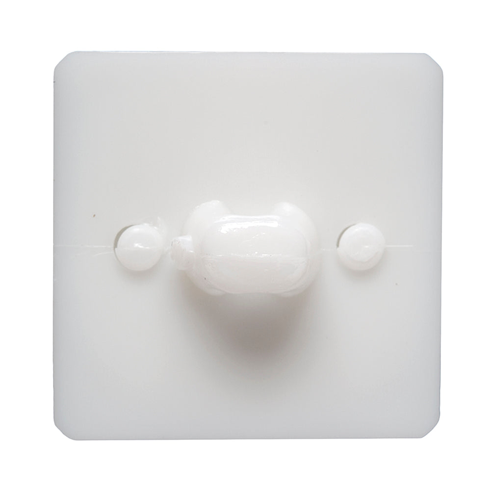 White Circle in a Square 2-Piece Dimensional Shank Back Button - 48L/30.5mm Folded