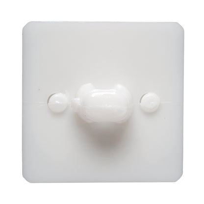 White Circle in a Square 2-Piece Dimensional Shank Back Button - 48L/30.5mm Folded