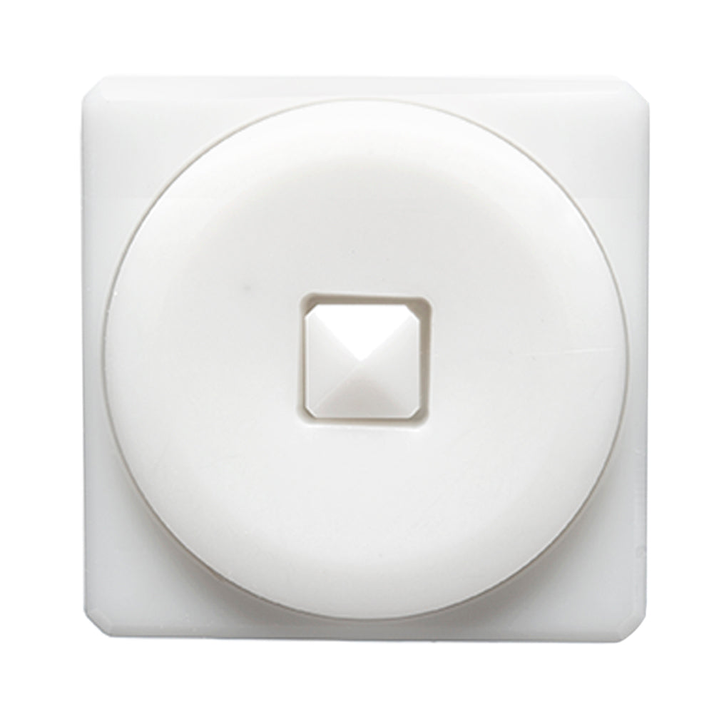 White Circle in a Square 2-Piece Dimensional Shank Back Button - 48L/30.5mm