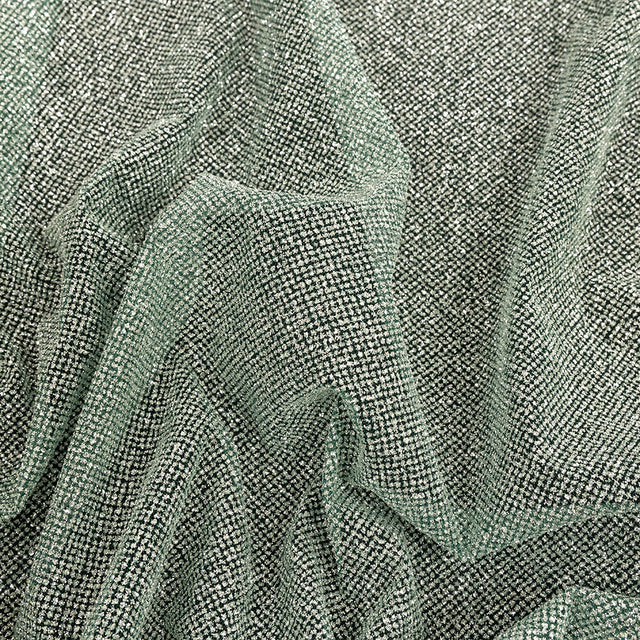 Tulle with Metallic Platinum Glitter - Hurrem Green - Platina Collection