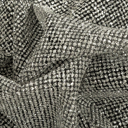 Tulle with Metallic Platinum Glitter - Black - Platina Collection