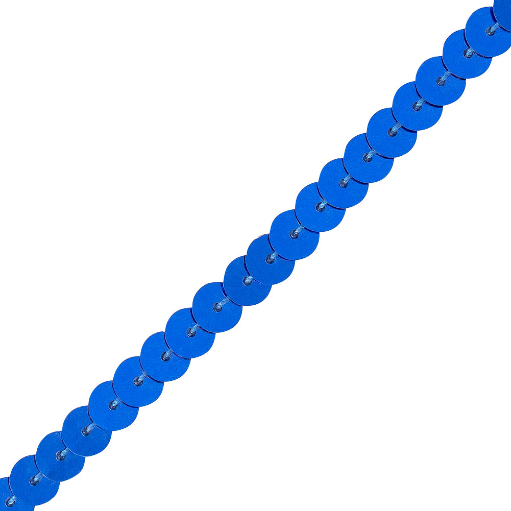 6mm Magnetic Blue Flat Sequins Trim Detail