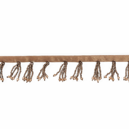 Brown Beaded Fringe with a Satin Lip - 1.875"
