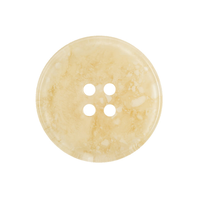 Beige and Ivory Speckled 4-Hole Shallow-Rimmed Plastic Button - 40L/25.5mm