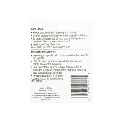 Dritz Clear 2 Count Cord Stops Detail