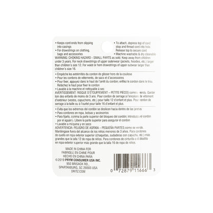 Dritz Black Cord Stops - 2 ct Detail