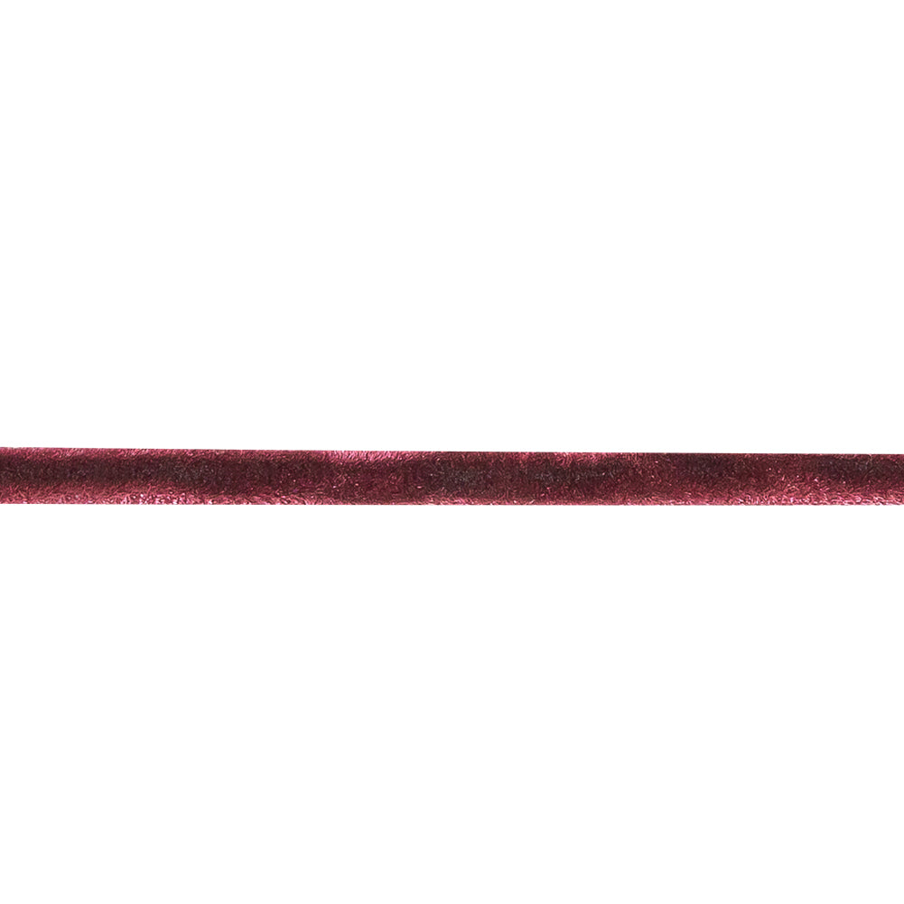 Deep Red-Violet Single Face Velvet Ribbon - 0.125" Detail