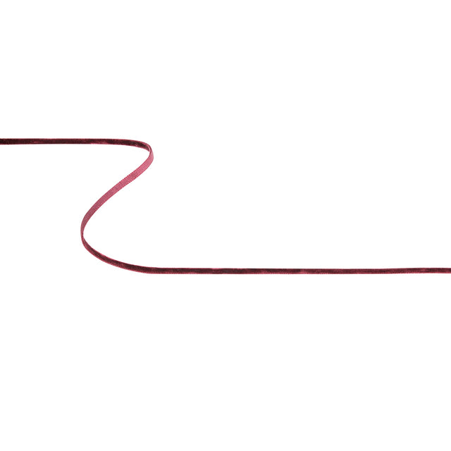 Deep Red-Violet Single Face Velvet Ribbon - 0.125"