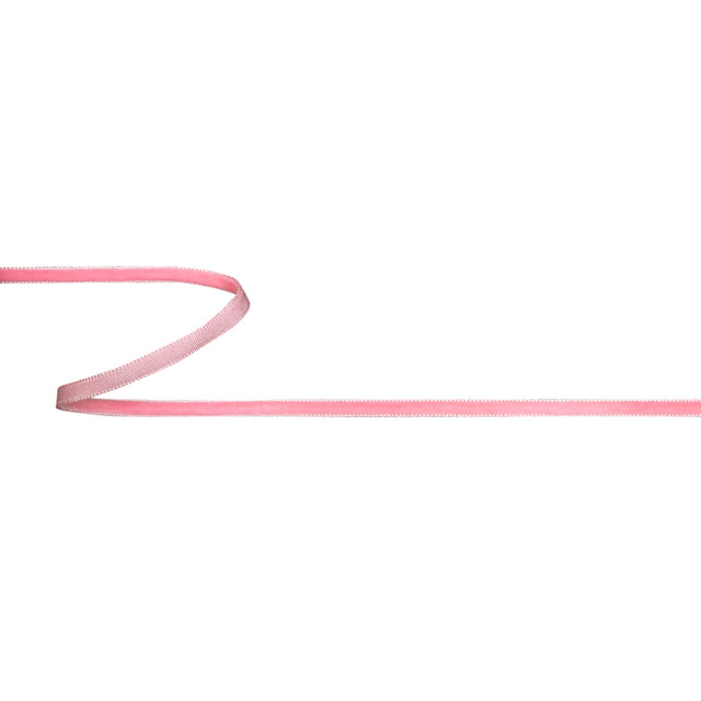Flamingo Pink Single Face Velvet Ribbon - 0.25"