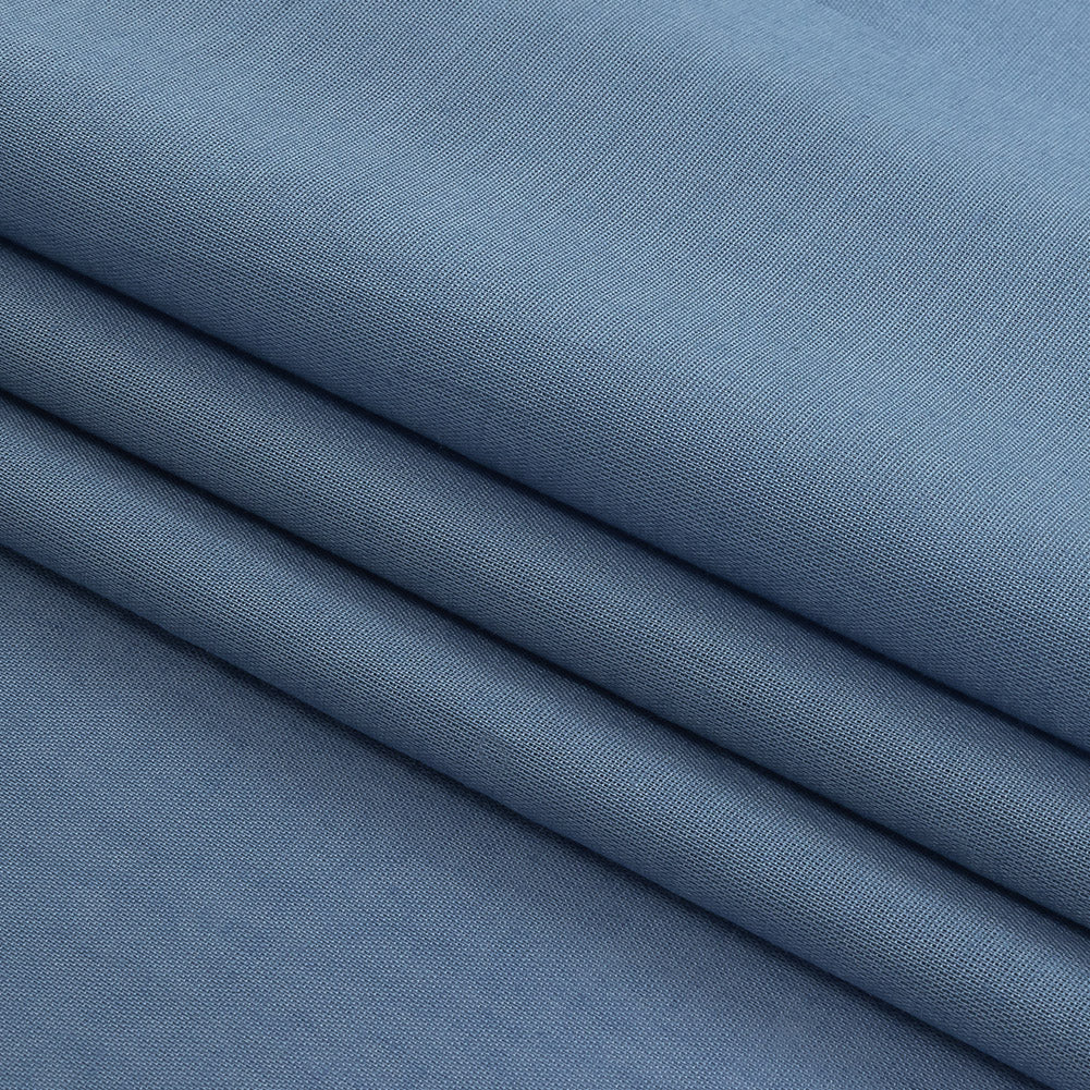 Mercerized Organic Egyptian Cotton Voile - Denim - Toulouse Collection - Folded