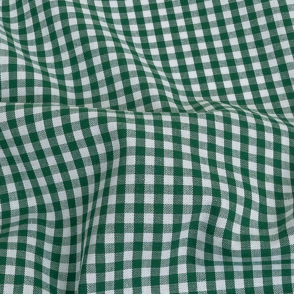 Organic Cotton Gingham 0.125" - Emerald - Campinas Collection - Detail