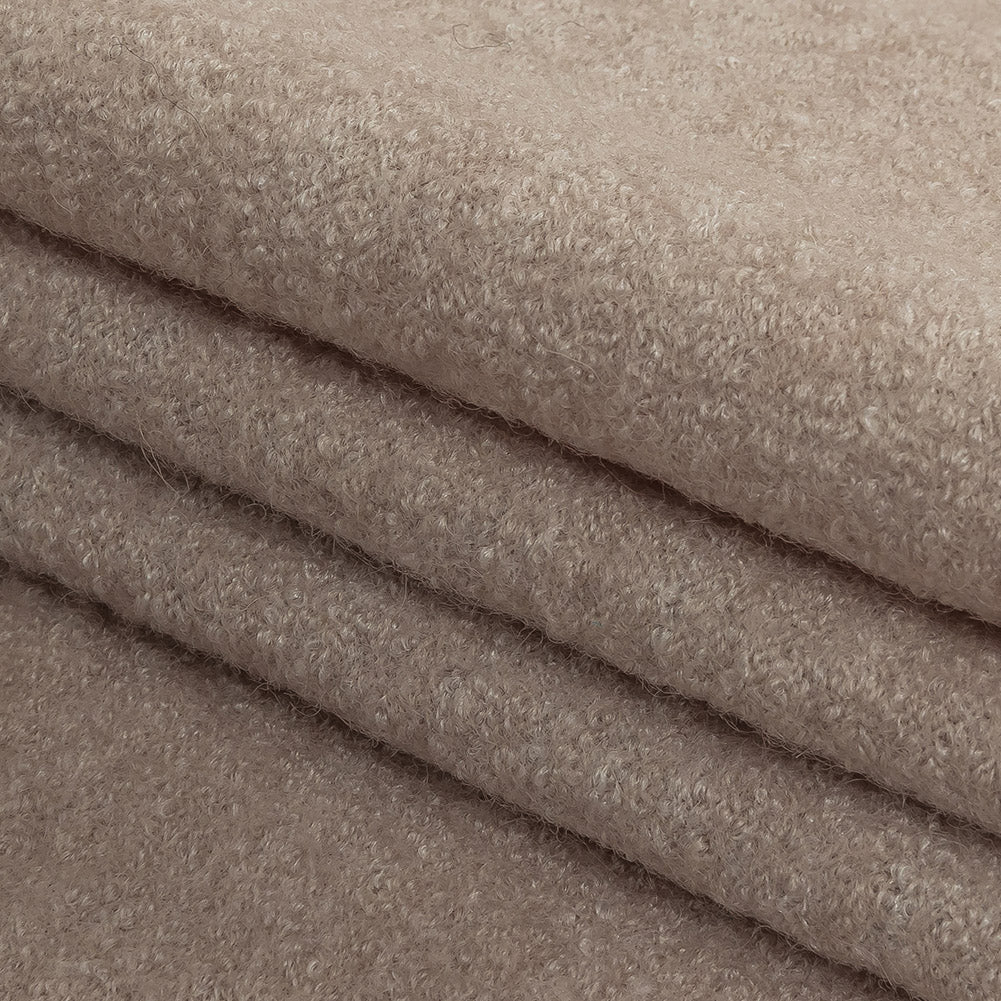 Boiled Wool Coating Fabric - Shell and Ivory Marbled - Ketil Collection - Folded