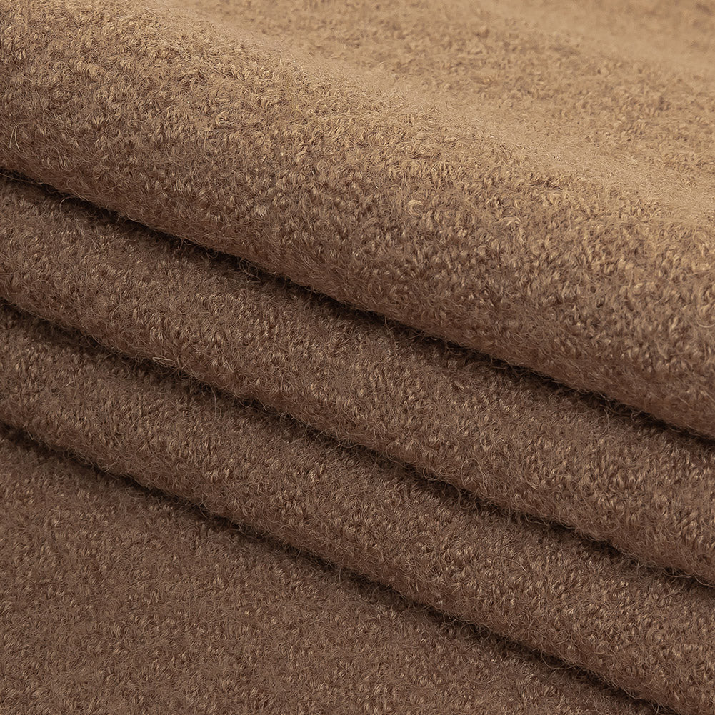 Boiled Wool Coating Fabric - Burro Brown - Ketil Collection - Folded