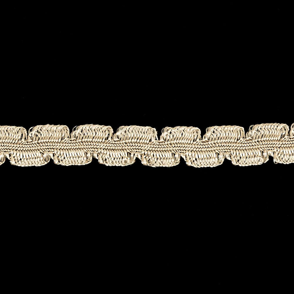 Lustrous Beige Wavy Edged Soutache Trimming - 0.3" Detail