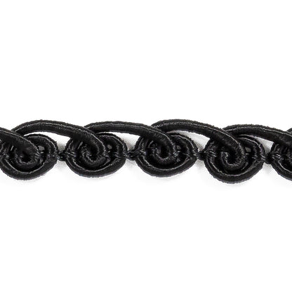 Black Loop de Loop Gimp Braided Trim - 0.375" Detail