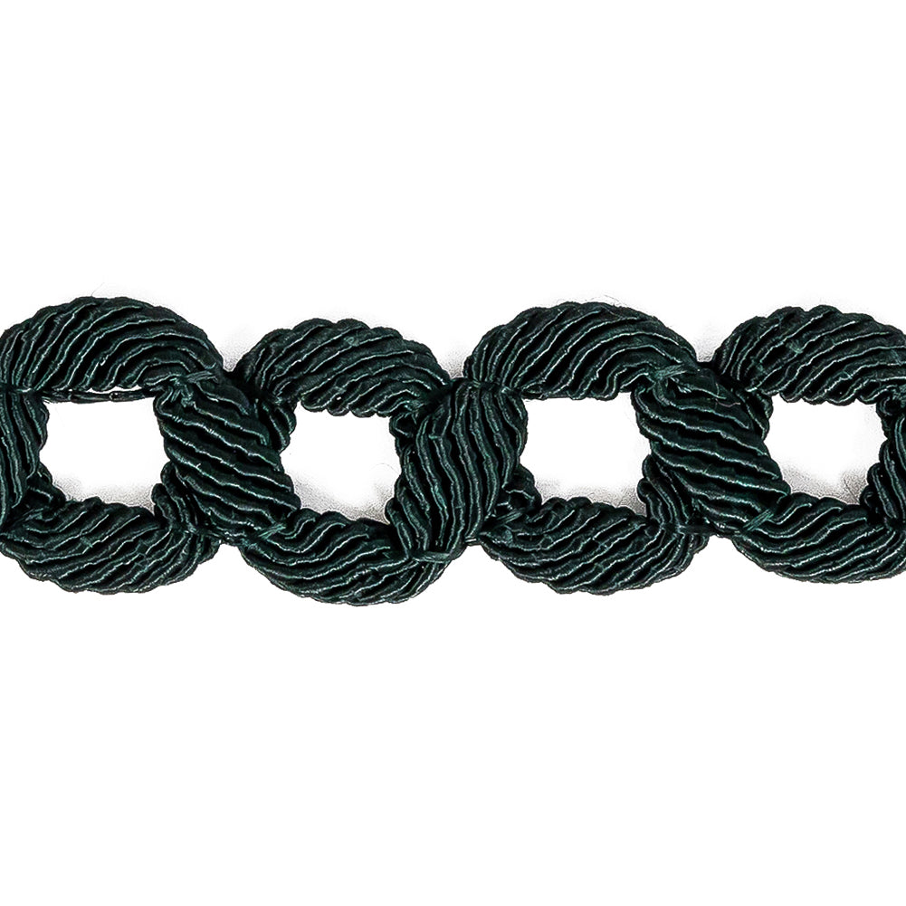Deep Emerald Braided Circle Chain Trim - 0.75" Detail