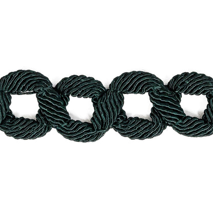 Deep Emerald Braided Circle Chain Trim - 0.75" Detail