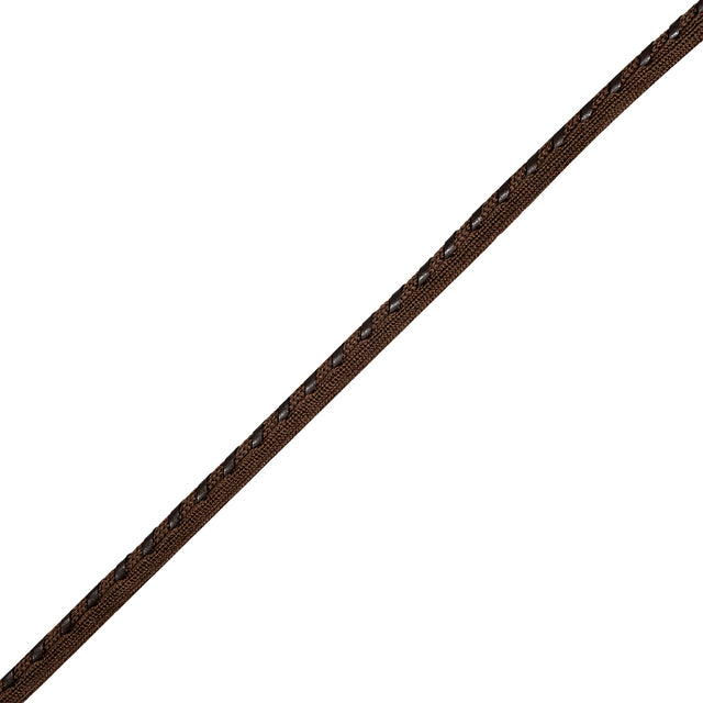 Reunion and Marrone Leather Twisted Braid with Lip - 0.4"