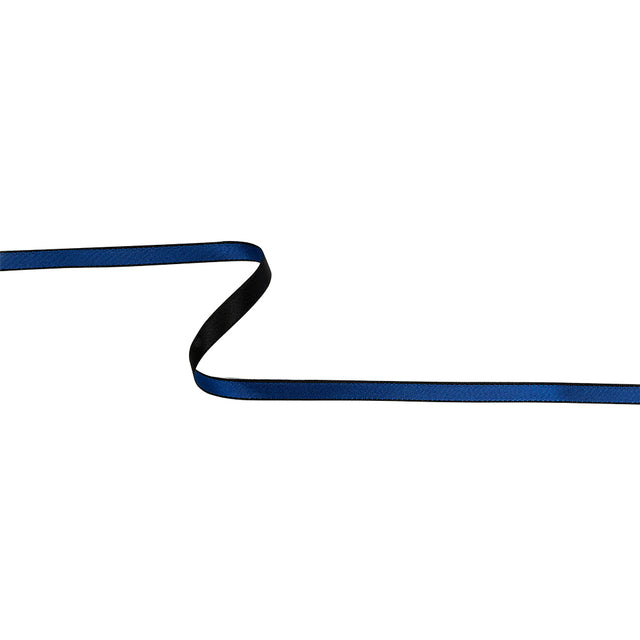 Sapphire and Black Reversible Satin Ribbon - 0.4"