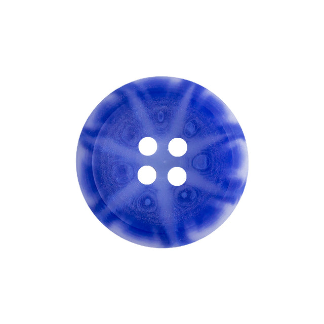 Transparent and Blue Swirls 4-Hole Saucer Button - 36L/23mm