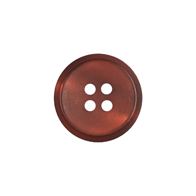 Red Iridescent Saucer Rimmed Plastic Button - 30L/19mm