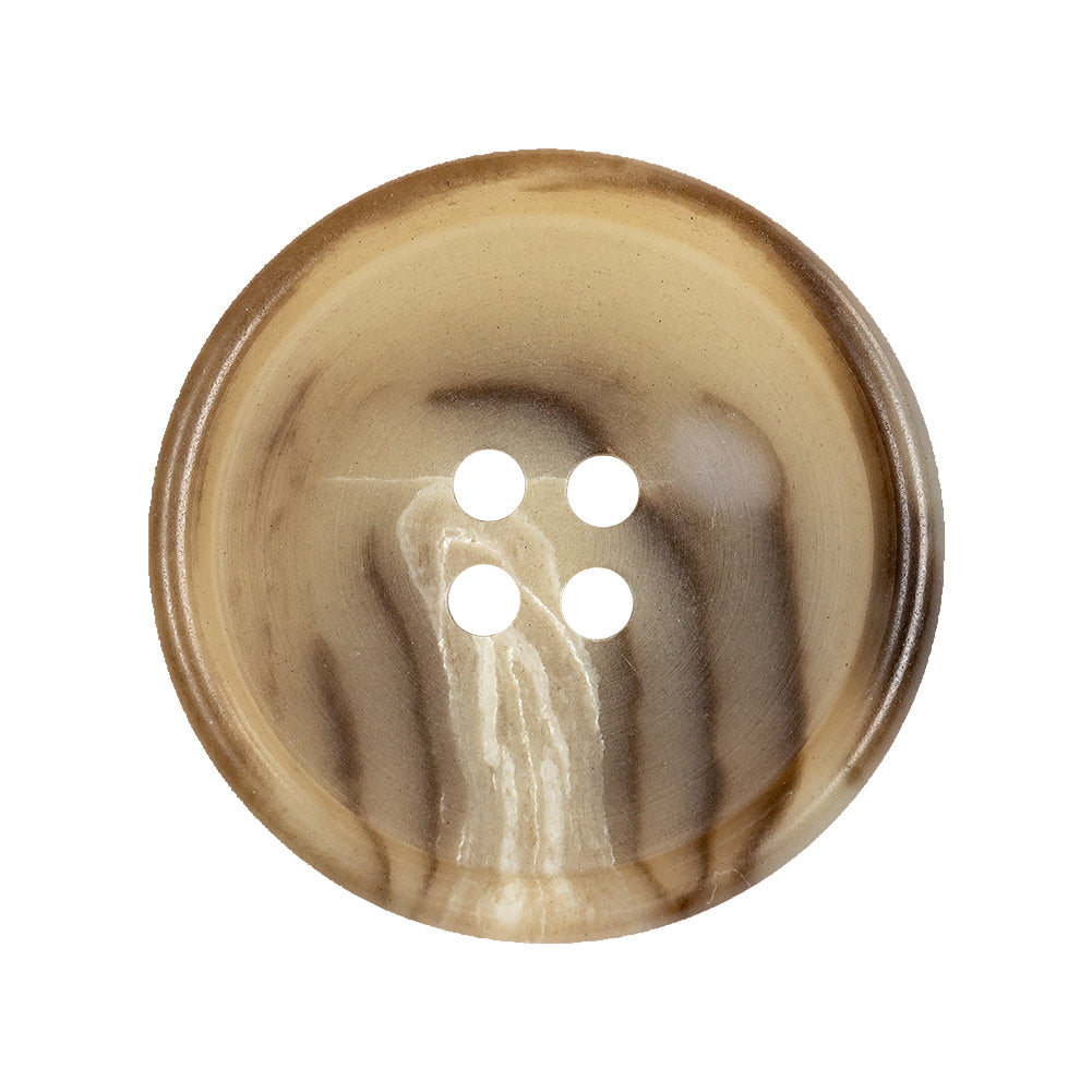 Caribou, Incense and White Abstract 4-Hole Tire Rimmed Plastic Button - 44L/28mm
