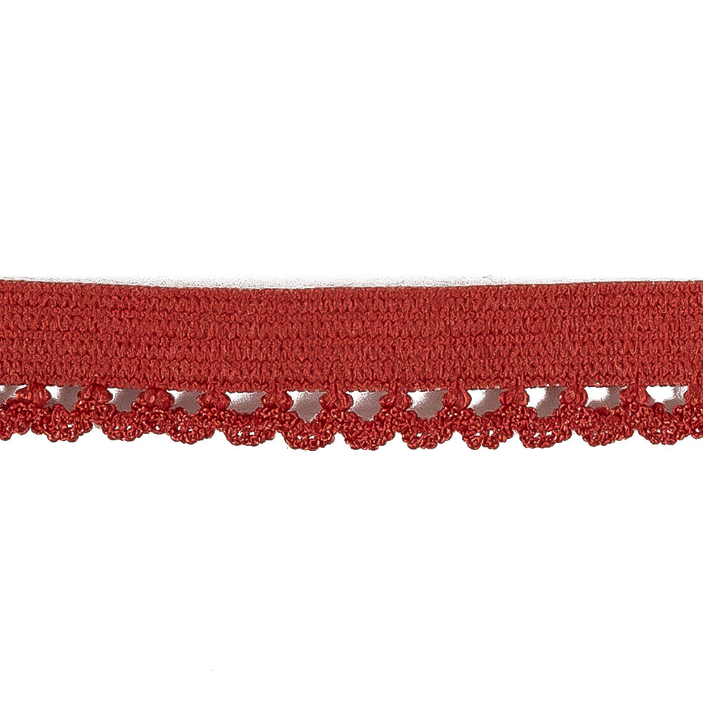 Candy Apple Red Scalloped Elastic Trim - 0.4" Detail