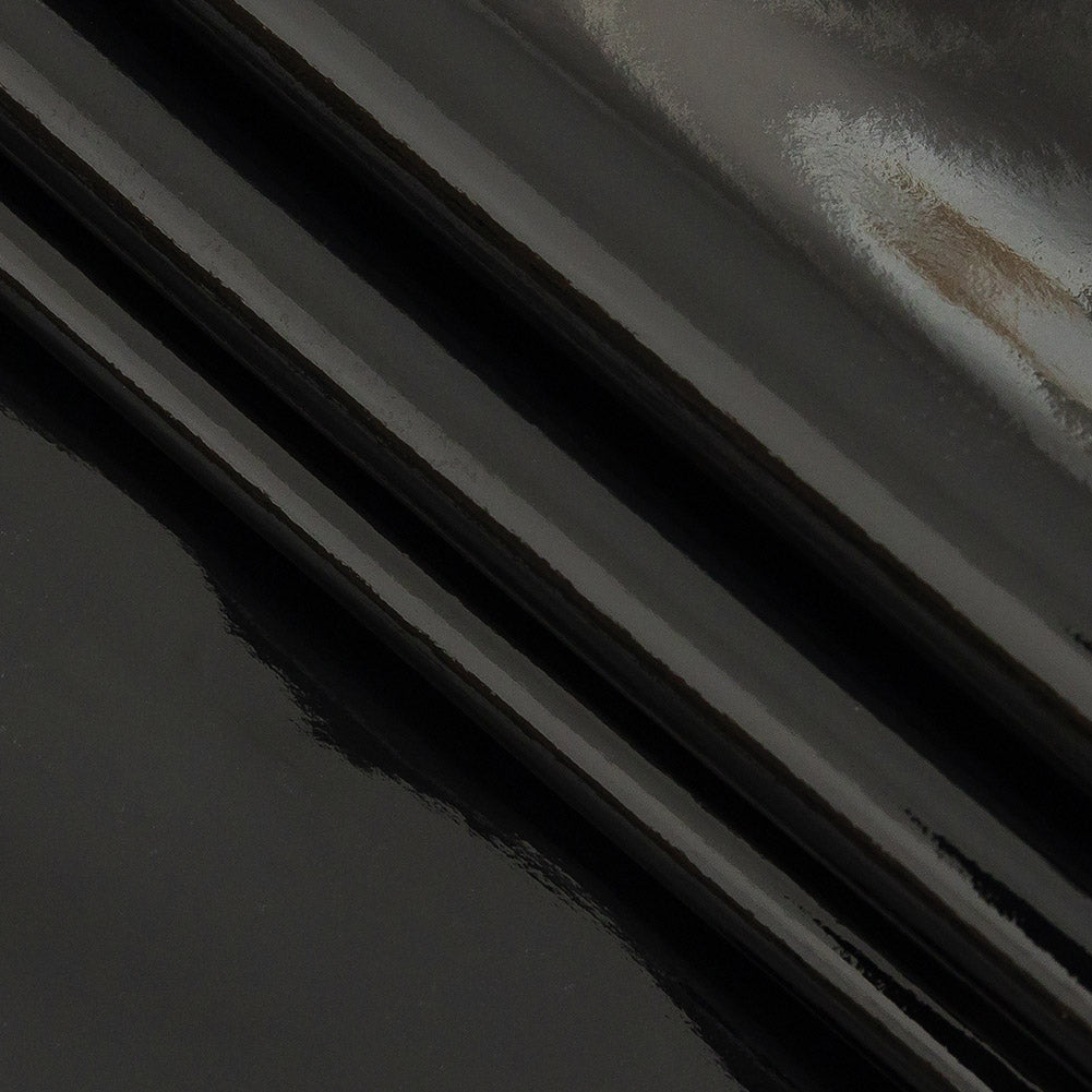 Lightweight Faux Patent Leather - Black - Fortaleza Collection - Folded