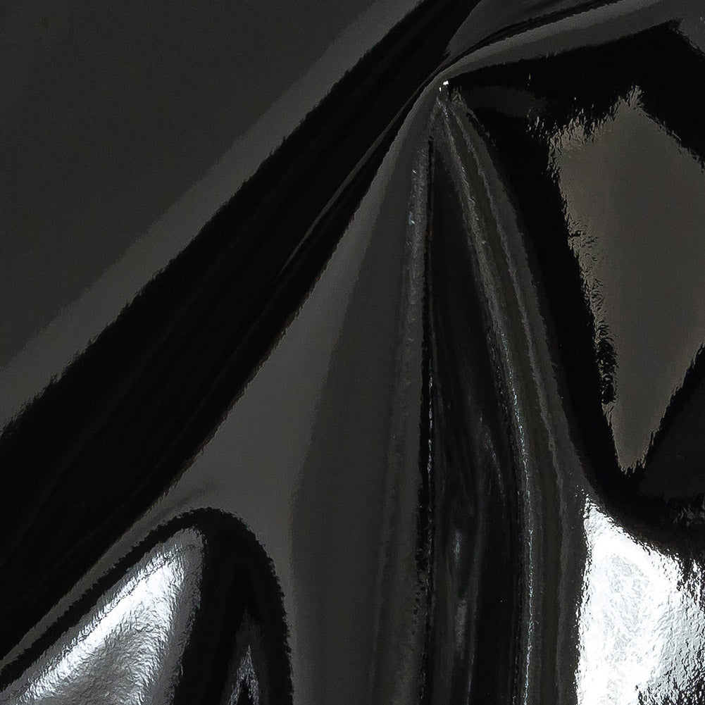 Lightweight Faux Patent Leather - Black - Fortaleza Collection - Detail