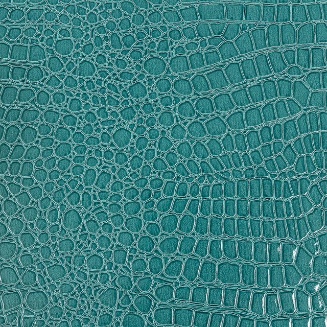 Faux Crocodile Patent Leather - Turquoise - Brisbane Collection