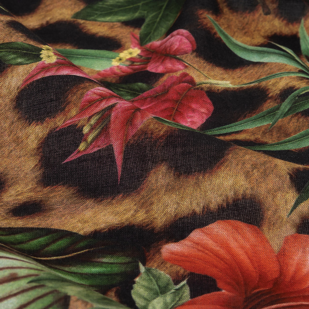 Mercerized Organic Egyptian Cotton Voile - Floral and Fauna - Toulouse Collection - Detail