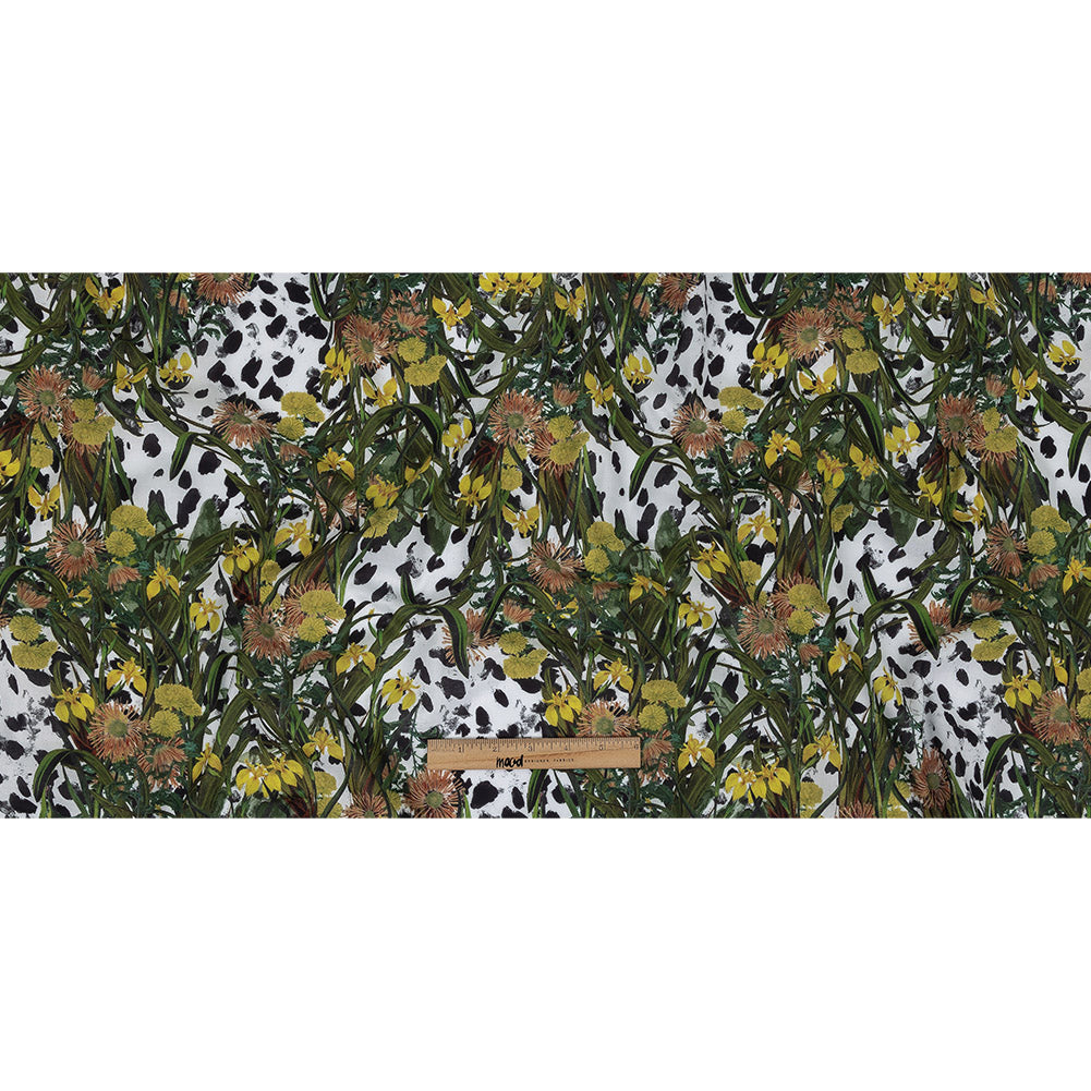 Mercerized Organic Egyptian Cotton Voile - Spotted Iris and Chrysanthemums - Toulouse Collection - Full