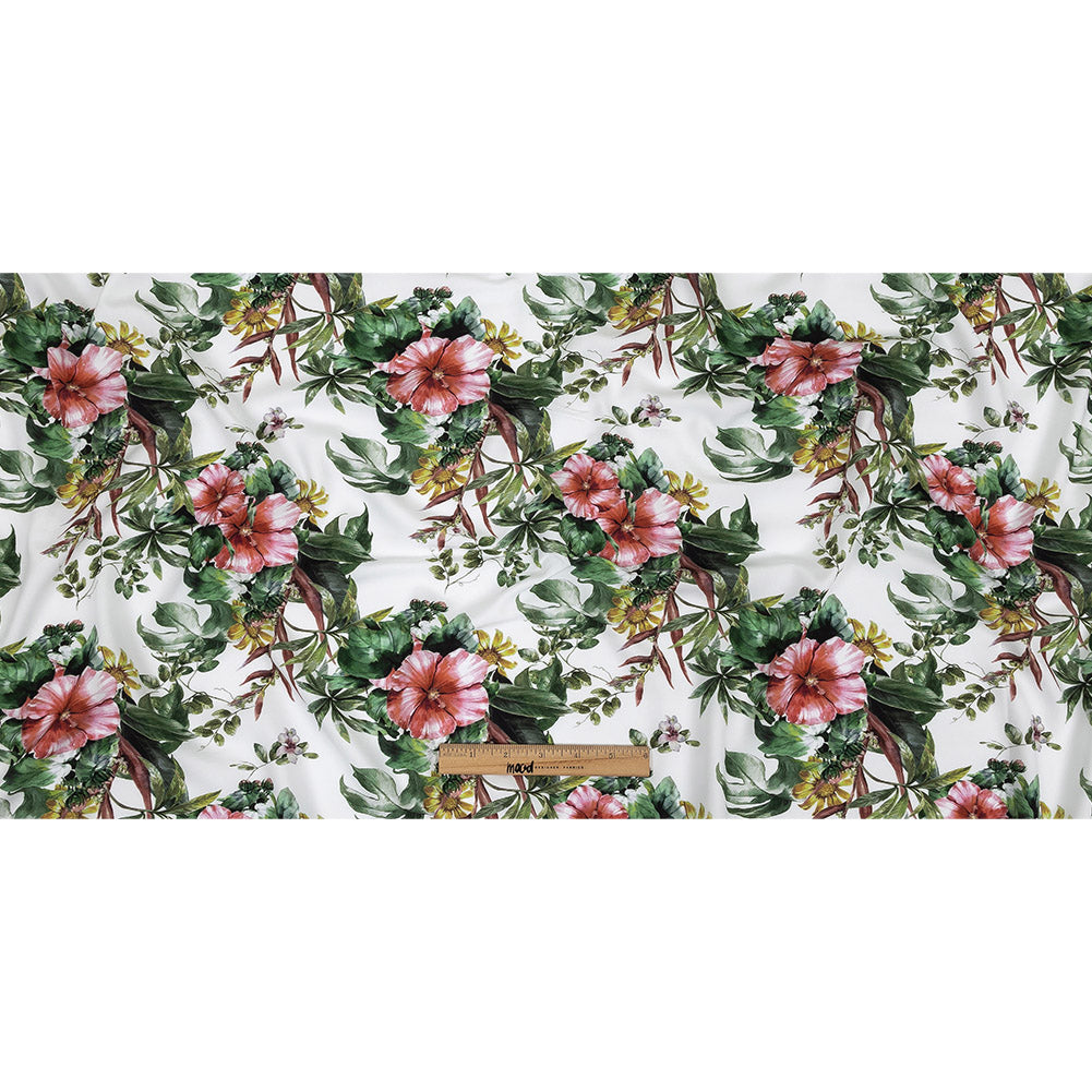 Organic Viscose Batiste - Coral Florals and Foliage - Loreto Collection - Full