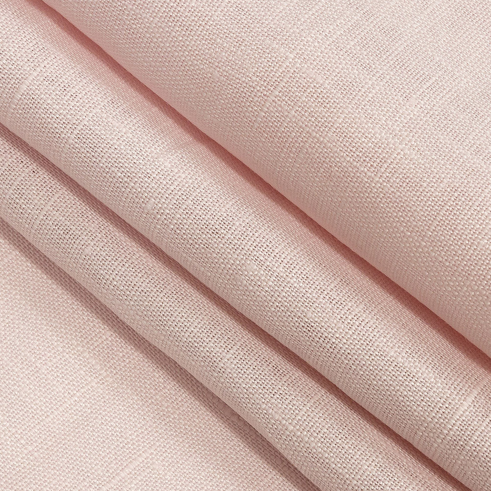 Medium Weight Linen Woven with Metallic Foiling - Light Pink and Silver - Bianca Collection Detail