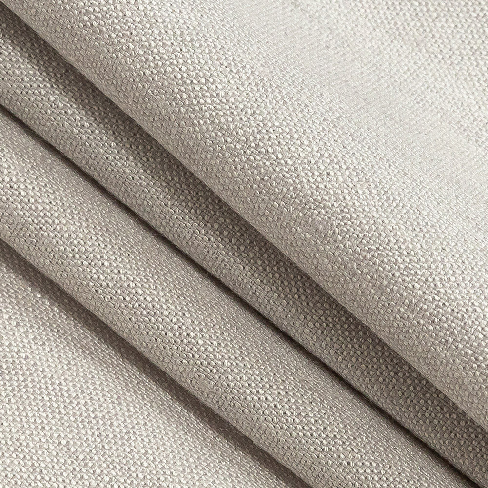 Heathered Light Gray Stretch Linen and Rayon Woven Folded