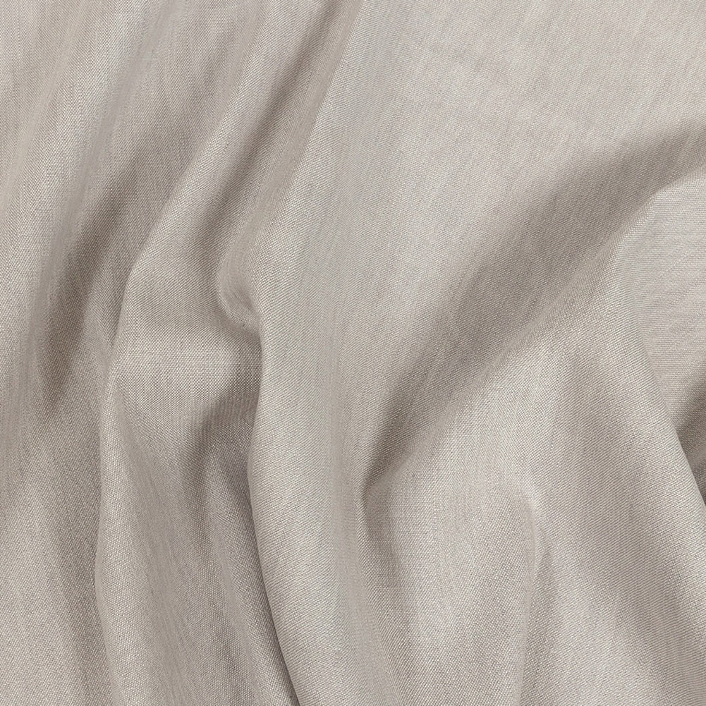 Heathered Light Gray Stretch Linen and Rayon Woven