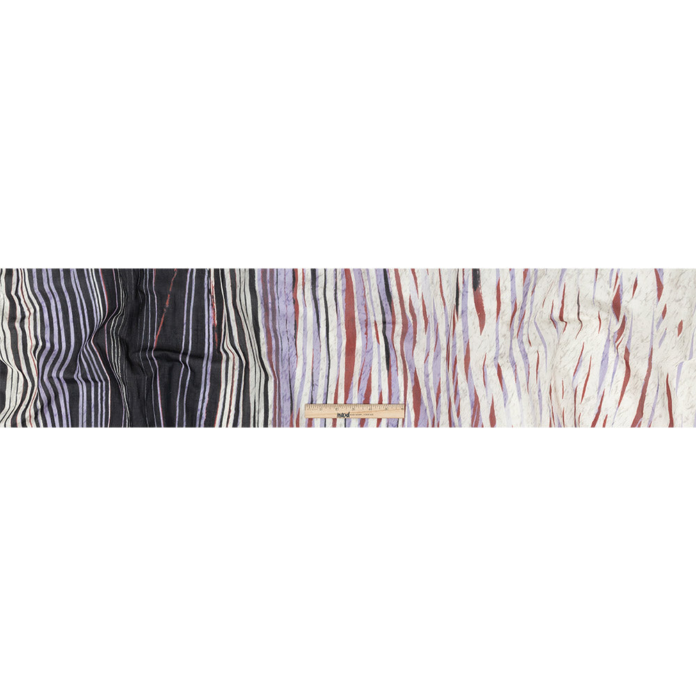 Tap Shoe, Lavender and Red Shimmery Striped Cotton Voile Full