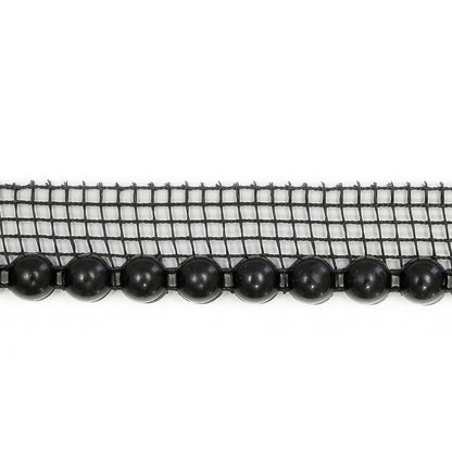 Vintage Jet Circular Beaded Trimming with Black Mesh Lip - 0.5" Detail