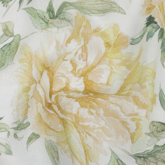 Maize Mums Printed Linen Woven